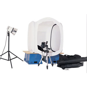  Lastolite 5x5x7' Cubelight Shooting Tent Kit, 2000 Total Watts, with Four 500w Flood Lights, Bulbs & Light Stands 