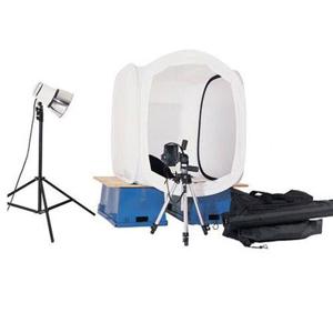  Lastolite 6.5x6.5x7' Cubelight Shooting Tent Kit, 2000 Total Watts, with Four 500w Flood Lights, Bulbs & Light Stands 