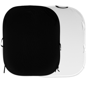  Lastolite 6x7' Plain Collapsible Reversible Knitted Background, Black / White 