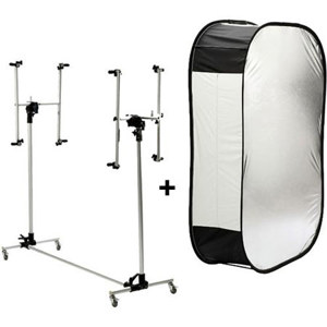  Lastolite MegaLite 6x4' Portable Softbox and Silver Reflective Panel with Adjustable Support Stand 