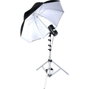  Adorama Budget Studio Monolight Flash Basic Kit with One 120 Watt Second Flash, Umbrella and 7' Light Stand. 