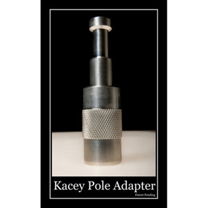  Kacey Enterprises Kacey Pole Adapter, 5/8 Baby Pin on Top / Standard Extension Pole Threads on Bottom 