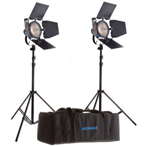  Adorama 1600 Watt, 2 Light Quartz Studio Lighting Outfit with Stands & Case. 