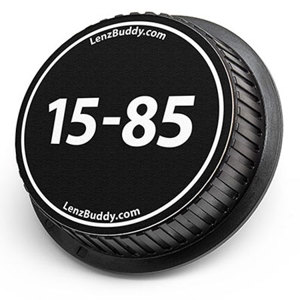  LenzBuddy Rear Lens Cap for Canon 15-85mm (Black & White) 