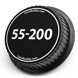  LenzBuddy Rear Lens Cap for Canon 55-200mm (Black & White) 