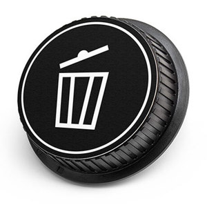  LenzBuddy Rear Lens Cap for Canon - with Trash Icon (Black & White) 