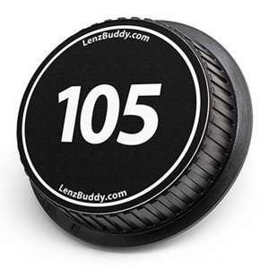  LenzBuddy Rear Lens Cap for Nikon 105mm (Black & White) 