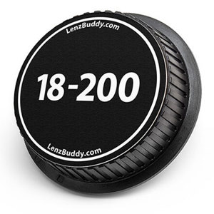  LenzBuddy Rear Lens Cap for Nikon 18-200mm (Black & White) 