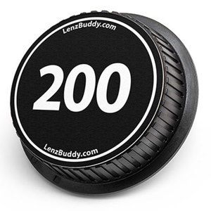  LenzBuddy Rear Lens Cap for Nikon 200mm (Black & White) 