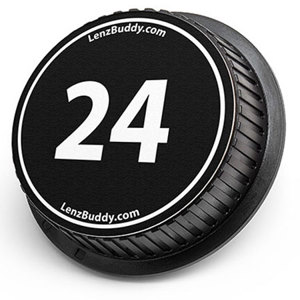  LenzBuddy Rear Lens Cap for Nikon 24mm (Black & White) 