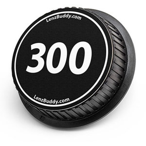  LenzBuddy Rear Lens Cap for Nikon 300mm (Black & White) 