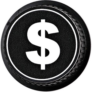 LenzBuddy Rear Lens Cap for Nikon - with Dollar Sign (Black & White) 