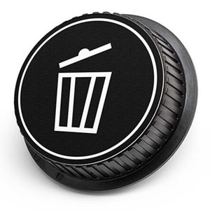  LenzBuddy Rear Lens Cap for Nikon - with Trash Icon (Black & White) 