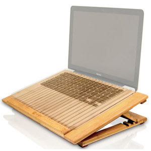 Macally ECOFANPRO Bamboo Adjustable Cooling Stand ECOFANPRO