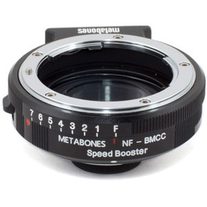  Metabones Nikon G Lens to Blackmagic 2.5k Cinema Camera with Micro 4/3 Speed Booster, Matte-Black 