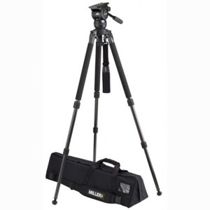  Miller Compass 20 Fluid Head System 1846 with Solo DV 2 Stage Carbon Fiber Tripod - Supports 44 lbs., Max. Height 63.5" 