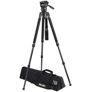  Miller Compass 12 Solo DV 2 Stage Alloy Tripod, Illuminated Bubble Level, 22 lb Payload Capacity, Max Height 70" 