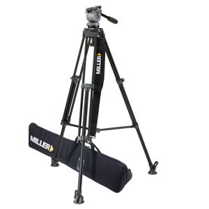  Miller DS-10 Fluid Head with DS1 Aluminum Tripod 440 - Above Ground Spreader - with Case 