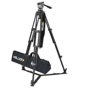  Miller DS-20 ENG Fluid Head with 2 Stage Aluminum Tripod 420, On Ground Spreader, with Case 