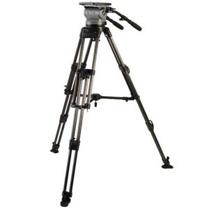  Miller DS60 ENG-CF Fluid Head with 2-Stage Heavy Duty EFP Carbon Fibre 937 Tripod, Two Telescopic Handles, Sprinter II / HD Mid-Level Spreader, Supports 70 lbs. 