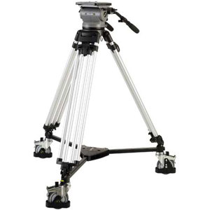  Miller DS60 Studio Fluid Head with Heavy Duty EFP Alloy 944 Tripod, Two Telescopic Handles, Sprinter II / HD Mid-Level Spreader, Studio Tracker Dolly, Supports 70 lbs 