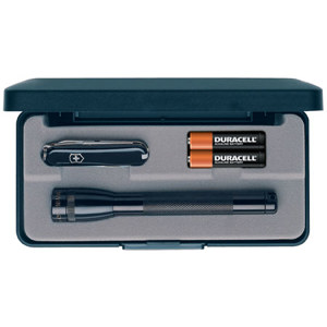  MagLite Mini 2-Cell AAA Incandescent Flashlight and Classic Swiss Army Knife Combo, Black 
