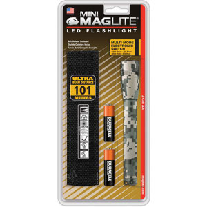 MagLite SP22MRH Mini 2-Cell AA LED Flashlight with Holster, Universal Camo 