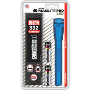  MagLite SP2P11H Mini Pro 2 Cell AA LED Flashlight with Holster, Blue 