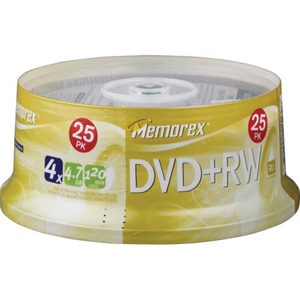 Memorex 5541 Disk 4x DVD+RW 4.7GB - 25 Pack Spindle: Picture 1 regular