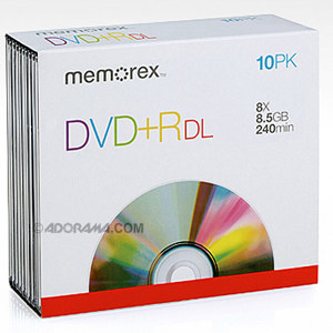Memorex Disk 2.4x to 8x DVD+R 8.5GB Double Layer - 10 Pack Spindle #05844: Picture 1 regular