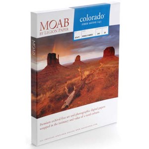  Moab Colorado Fiber Satin Textured Archival Inkjet Paper, 245gsm, 10 mil, 8.5x11", 25 Sheets 