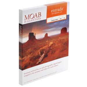  Moab Entrada Rag Fine Art, 2-Side Bright White Matte Inkjet Paper, 22.5 mil., 300gsm, A2 (16.5x23.4"), 25 Sheets. 