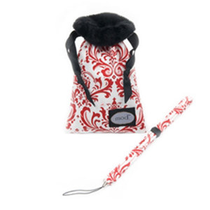 Mod Red and White Damask Compact Camera Pouch Red and Strap Thumbnail Image