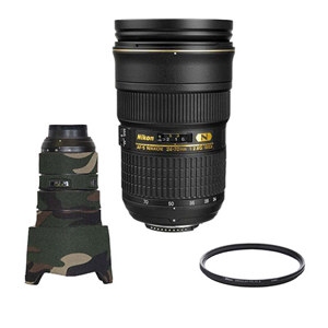  Nikon Moose Peterson 24-70AFS KIT 24-70mm f/2.8G ED-IF AF-S Wide Angle-Telephoto Zoom Nikkor Lens, 77mm Circular Polarizer II Thin Ring Multi-Coated Glass Filter.LensCoat Lens Cover for 24 - 70 f/2.8G ED-IF AF-S Nikkor Zoom Lens - Forest Green Woodland Camo 