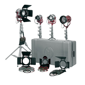  Mole-Richardson Inbetweenie, Betweenie, Tweenie, Teenie 4 Light Kit, Includes Barndoors, Scrims, No Bulbs, 1800 Total Watts 