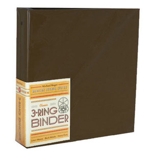 Michael Roger Brown Woven Cloth 3-Ring Binder (3" Ring Capacity) 1573789232