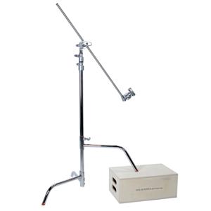  Matthews 40"  Pro Century C Stand Kit, Double Riser Stand with Sliding Leg, Grip Head & Arm, Supports 22 lbs, Maximum Height 126.5", (10.5'), Chrome. 