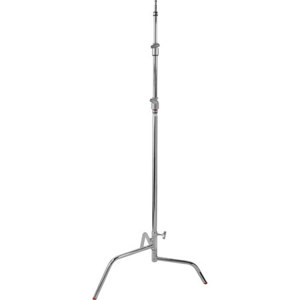  Matthews 40" C+ Double Riser Lightstand with Turtle Base, 9' Height with 5/8 Mounting Stud, Silver. 