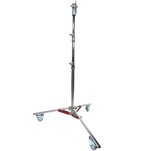  Matthews Low Boy Senior Double Riser Stand with Wheels, Supports 90 lbs, Maximum Height 97", (8.0'), Chrome. 