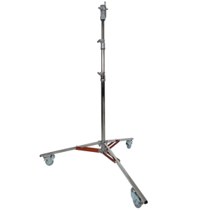  Matthews Senior Double Riser Stand with Wheels, Supports 88 lbs, Maximum Height 126", (10.5'), Chrome. 