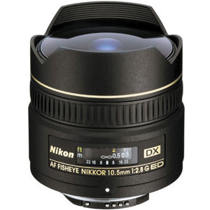  Nikon 10.5mm f/2.8G ED-IF AF DX Fisheye Nikkor Lens F/DSLR Cameras -  U.S.A. Warranty 