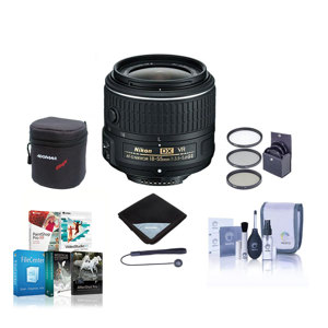  Nikon 18-55mm f/3.5-5.6G AF-S DX VR II Lens USA - Bundle With Pro-Optic 52 UV MC Filter, Pro-Optic 15x15 Lens Wrap, Cleaning Kit, Capleash II 