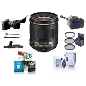 Nikon 28mm f/1.8G AF-S Nikkor Lens, USA Warranty - Bundle - with 67mm (UV, CP, ND2), New Leaf 3 Year (Drops & spills) Extended Warranty, HB-64 Bayonet Lens Hood, Soft Lens Case, Adorama Cleaning Kit