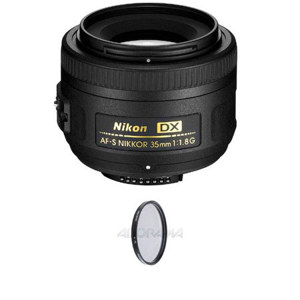  Nikon 35mm f/1.8G AF-S DX Nikkor Lens for DSLR Cameras - U.S.A. Warranty - Free Pro 52mm Circular Polarizer (CPL) Digital Filter 