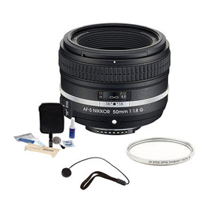  Nikon AF-S 50mm f/1.8G Special Edition Lens - Bundle With Pro 58MM MC UV Filter, Cleaning Kit, Lenspen Lens Cleaner, CapKeeper 2 Lens Cap Leash 