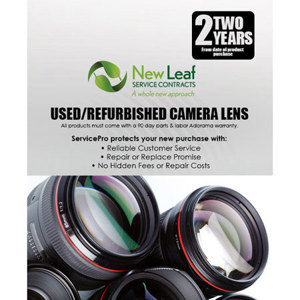  New Leaf 2 Year Used / Refurbished Camera Lens Service Plan for Product's Retailing up to $10,000.00 