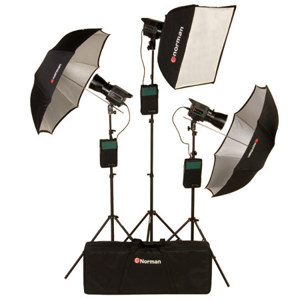  Norman Allure DP320-K4, Three Monolight Studio Portrait Kit 