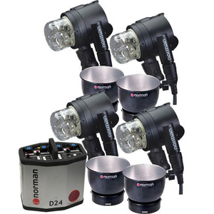 Norman D24-4 Kit, 2400ws 4 Light Kit with D24 P...: Picture 1 regular