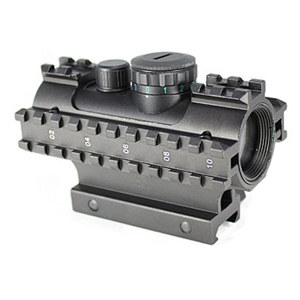  NcSTAR 1x 26mm Tactical Weapon Sight, Matte Black Finish with Red/Green/Blue Dot Reticle & Weaver Mount, 3 Accessory Rails. 