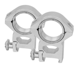  NcSTAR RS04 30mm Weaver Scope Mounting Rings with 1" Inserts, Silver, Pair 